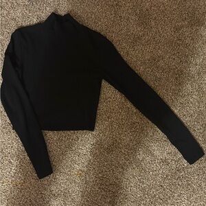 Zara Black Long Sleeve Turtleneck Top